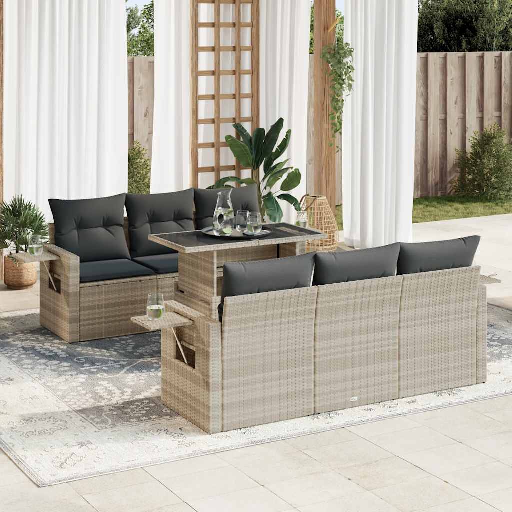 Sofasæt Til Haven 7 Dele Med Hynder Polyrattan