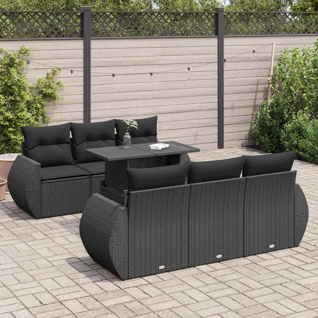 Sofasæt Til Haven 7 Dele Med Hynder Polyrattan Brun