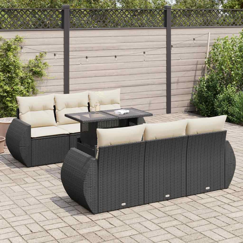 Sofasæt Til Haven 7 Dele Med Hynder Polyrattan Brun