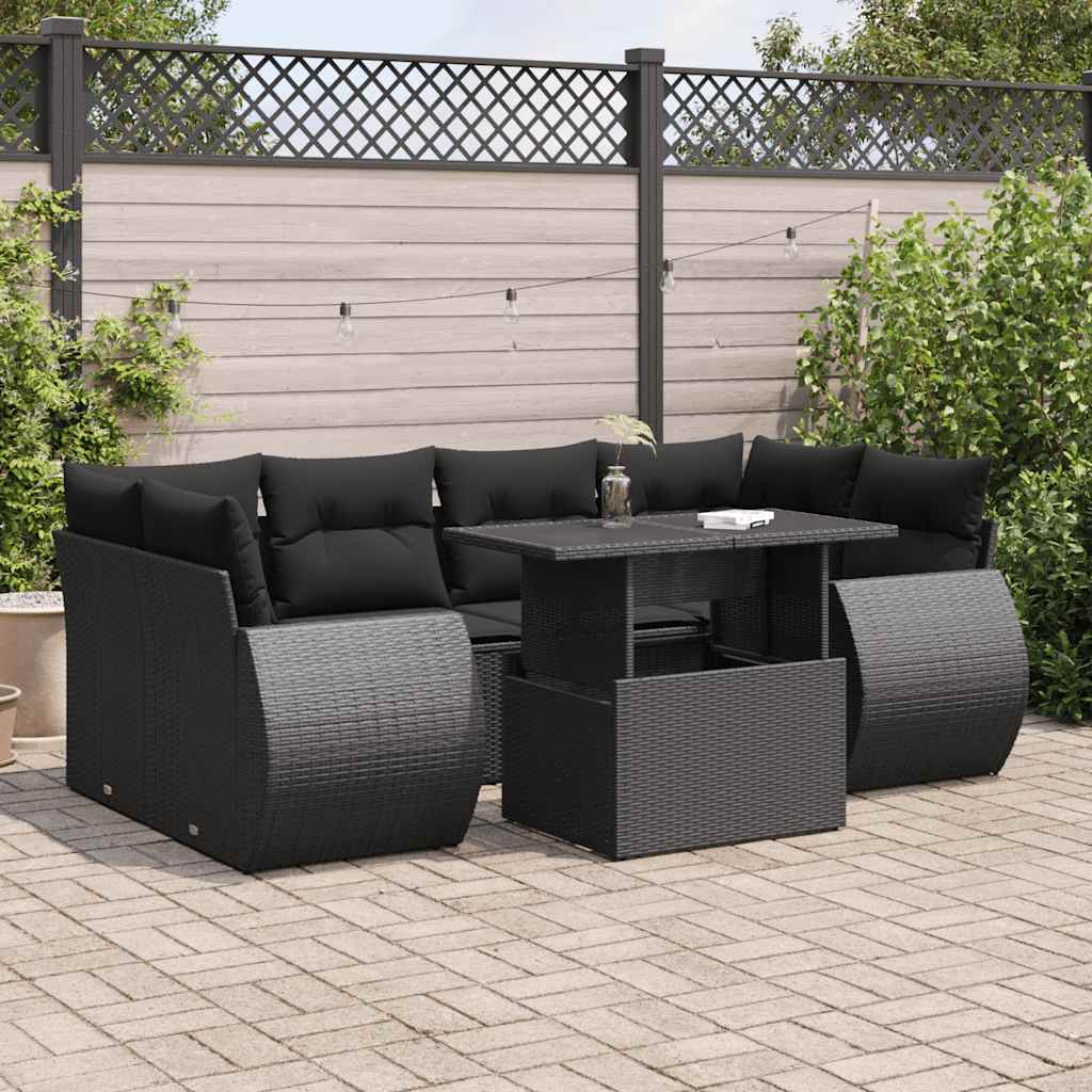 Sofasæt Til Haven 7 Dele Med Hynder Polyrattan Brun