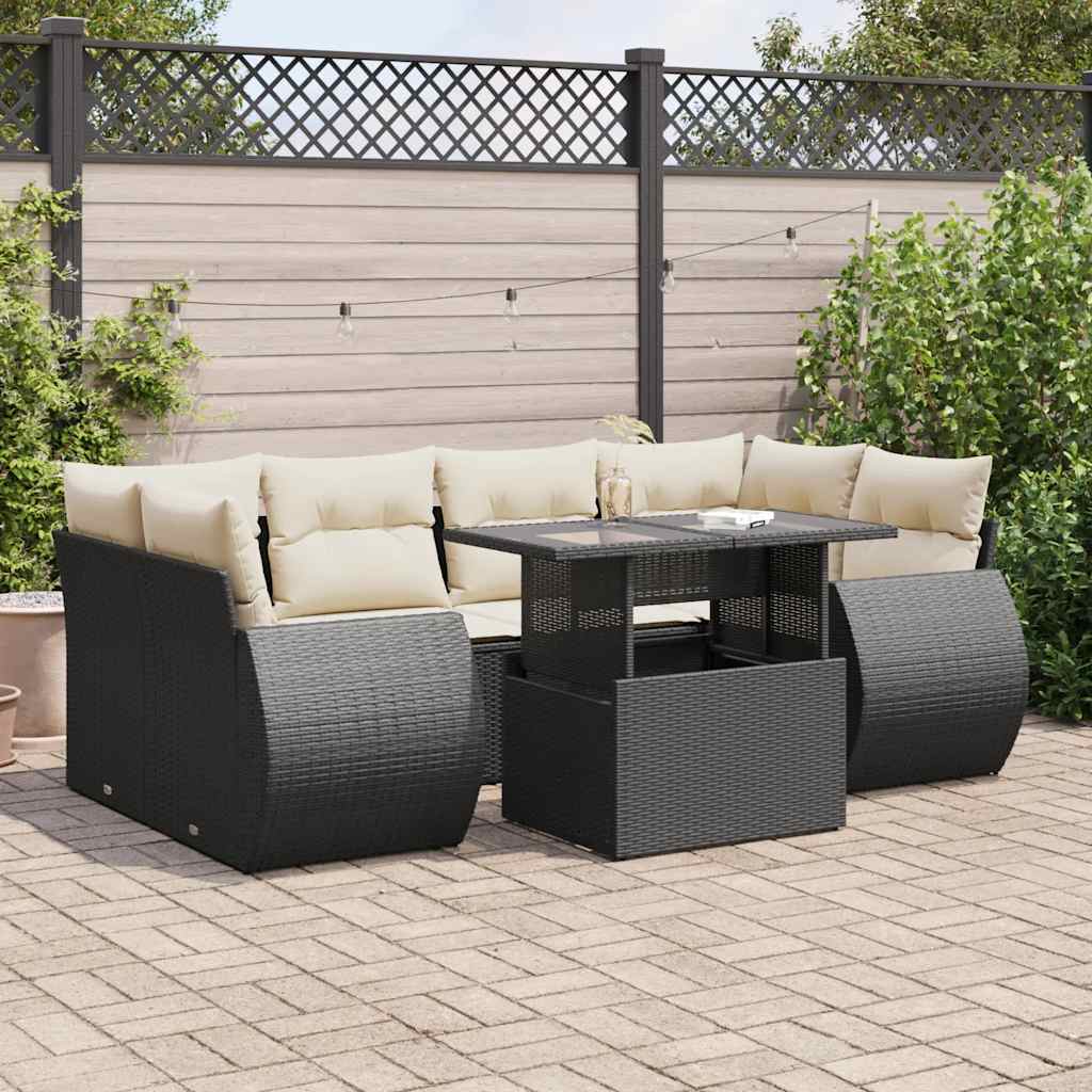 Sofasæt Til Haven 7 Dele Med Hynder Polyrattan Brun
