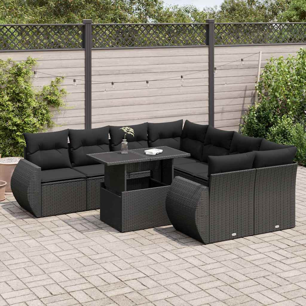 Sofasæt Til Haven 9 Dele Med Hynder Polyrattan Brun