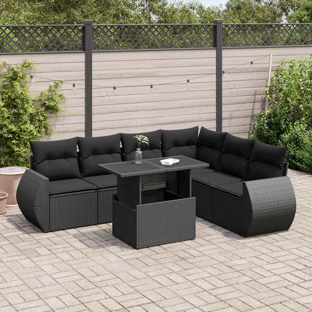 Sofasæt Til Haven 7 Dele Med Hynder Polyrattan Brun