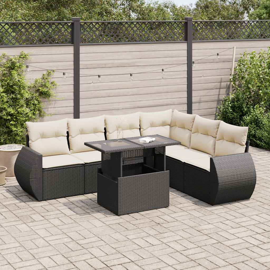 Sofasæt Til Haven 7 Dele Med Hynder Polyrattan Brun