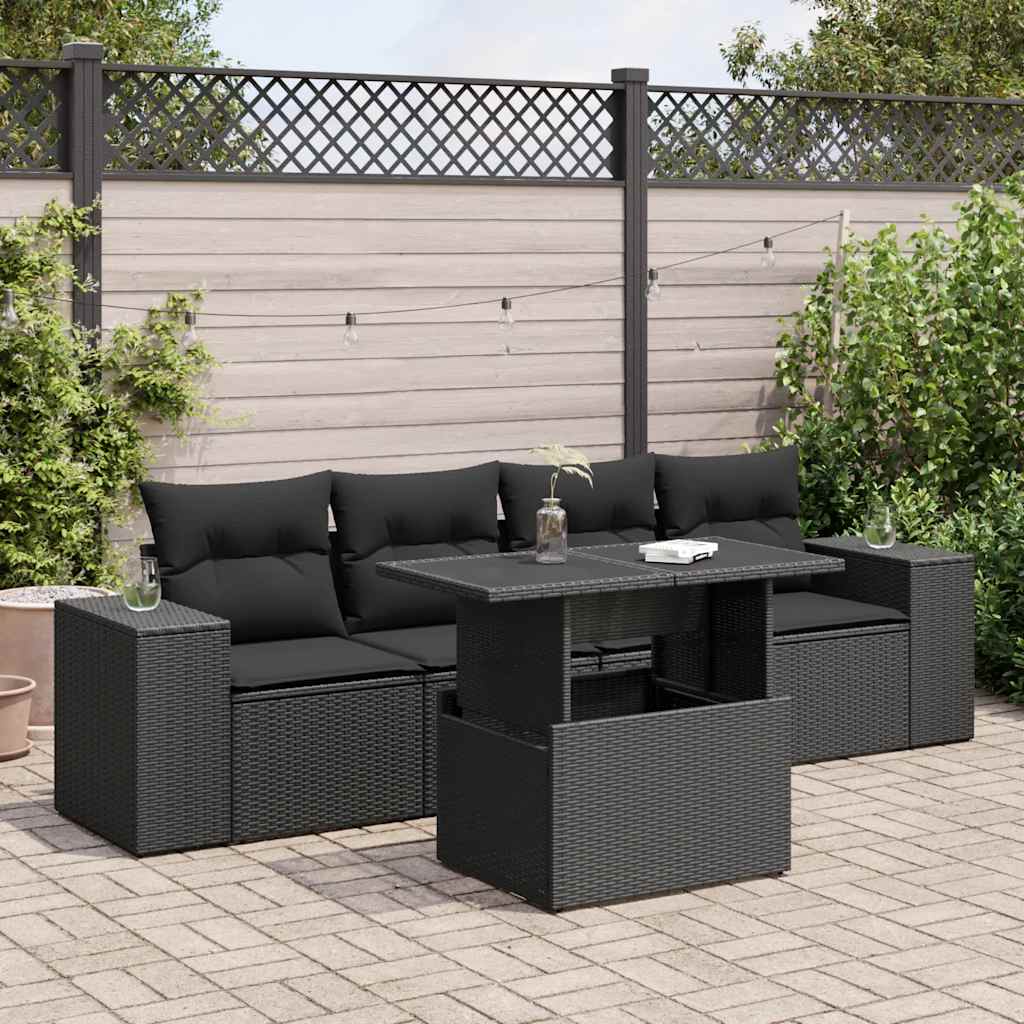 Sofasæt Til Haven 5 Dele Med Hynder Polyrattan Brun