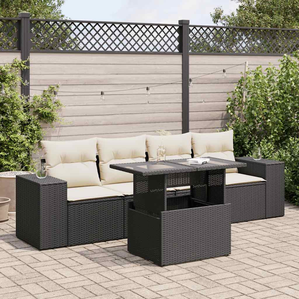 Sofasæt Til Haven 5 Dele Med Hynder Polyrattan Brun