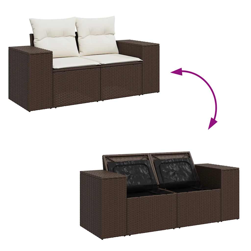 Sofasæt Til Haven 5 Dele Med Hynder Polyrattan Brun