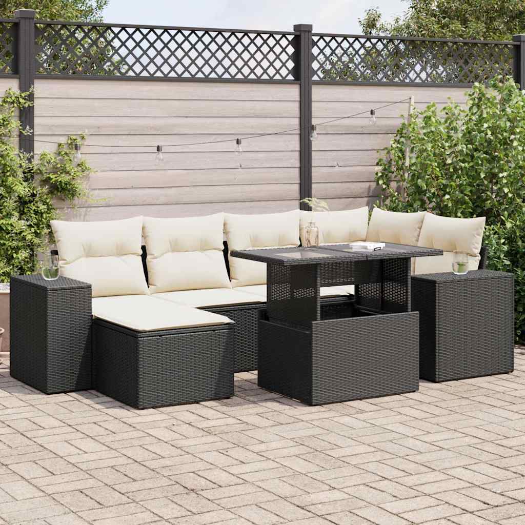Sofasæt Til Haven 7 Dele Med Hynder Polyrattan Brun