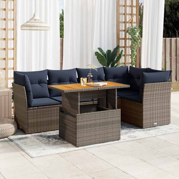 Sofasæt Til Haven 6 Dele Med Hynder Polyrattan