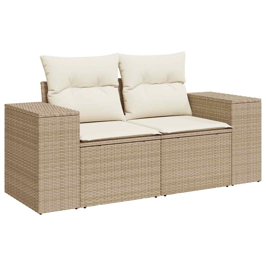 Sofasæt Til Haven 10 Dele Med Hynder Polyrattan Akacietræ Beige