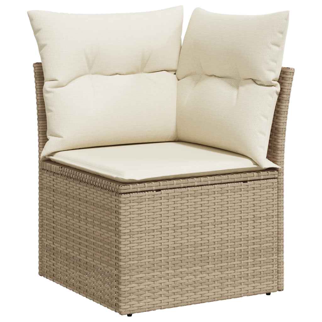Sofasæt Til Haven 10 Dele Med Hynder Polyrattan Akacietræ Beige