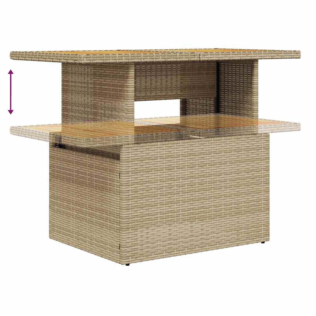 Sofasæt Til Haven 10 Dele Med Hynder Polyrattan Akacietræ Beige