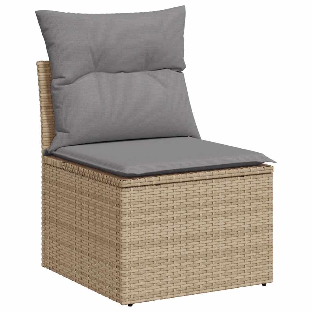 Sofasæt Til Haven 10 Dele Med Hynder Polyrattan Akacietræ Beige