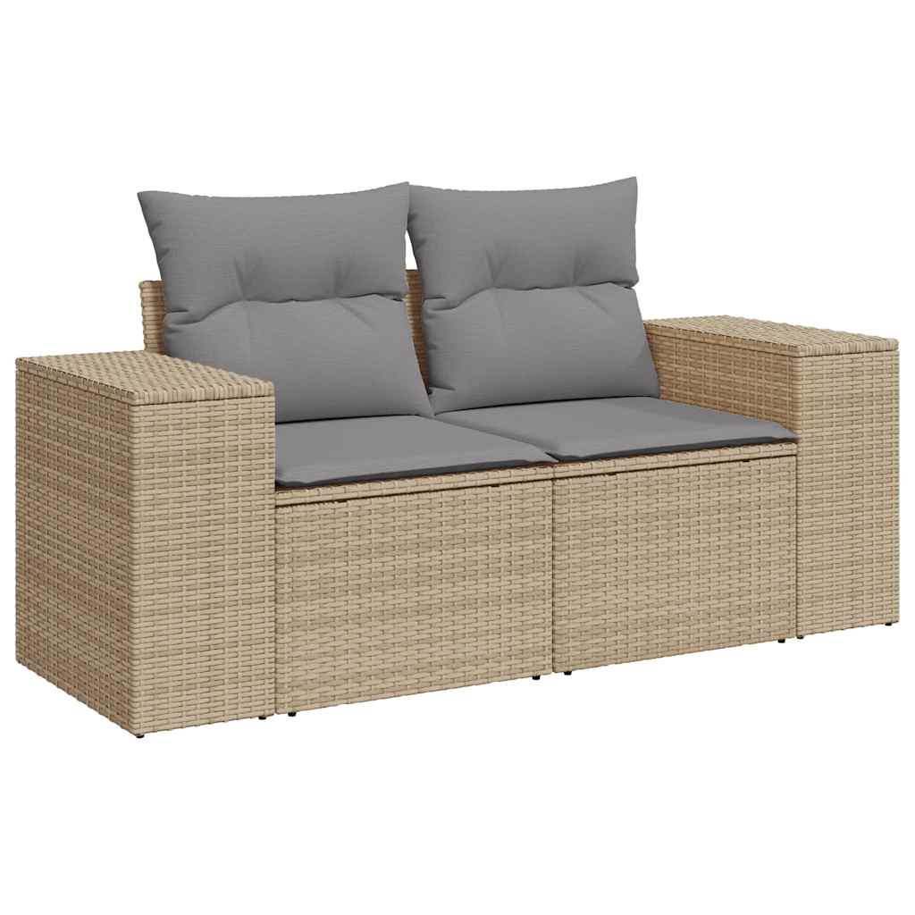 Sofasæt Til Haven 10 Dele Med Hynder Polyrattan Akacietræ Beige
