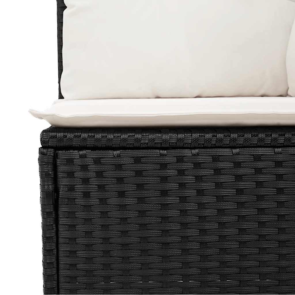 Sofasæt Til Haven 5 Dele Med Hynder Polyrattan Akacietræ Sort