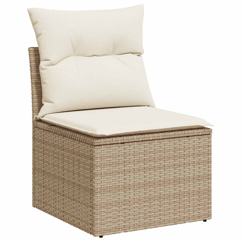 Sofasæt Til Haven 6 Dele Med Hynder Polyrattan Akacietræ Beige