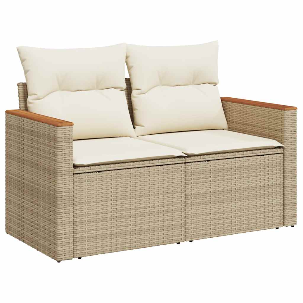 Sofasæt Til Haven 6 Dele Med Hynder Polyrattan Akacietræ Beige