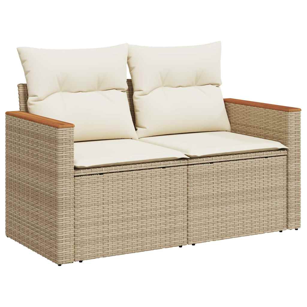Sofasæt Til Haven 9 Dele Med Hynder Polyrattan Akacietræ Beige