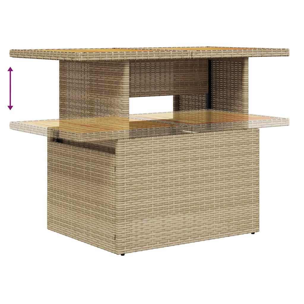 Sofasæt Til Haven 9 Dele Med Hynder Polyrattan Akacietræ Beige