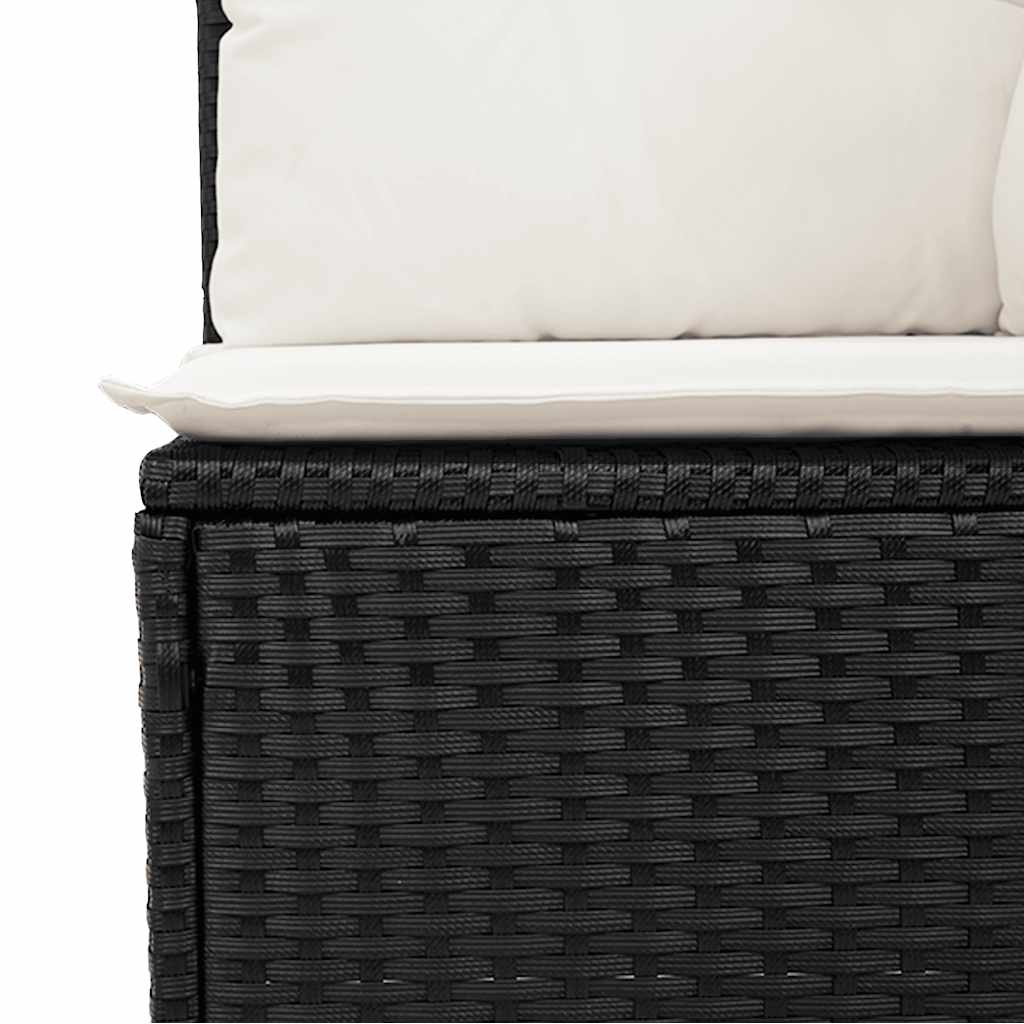 Sofasæt Til Haven 7 Dele Med Hynder Polyrattan Akacietræ Sort