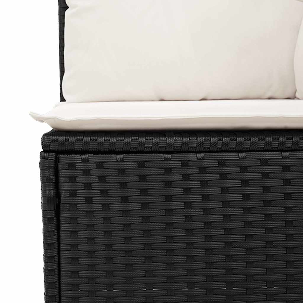 Sofasæt Til Haven 8 Dele Med Hynder Polyrattan Akacietræ Sort