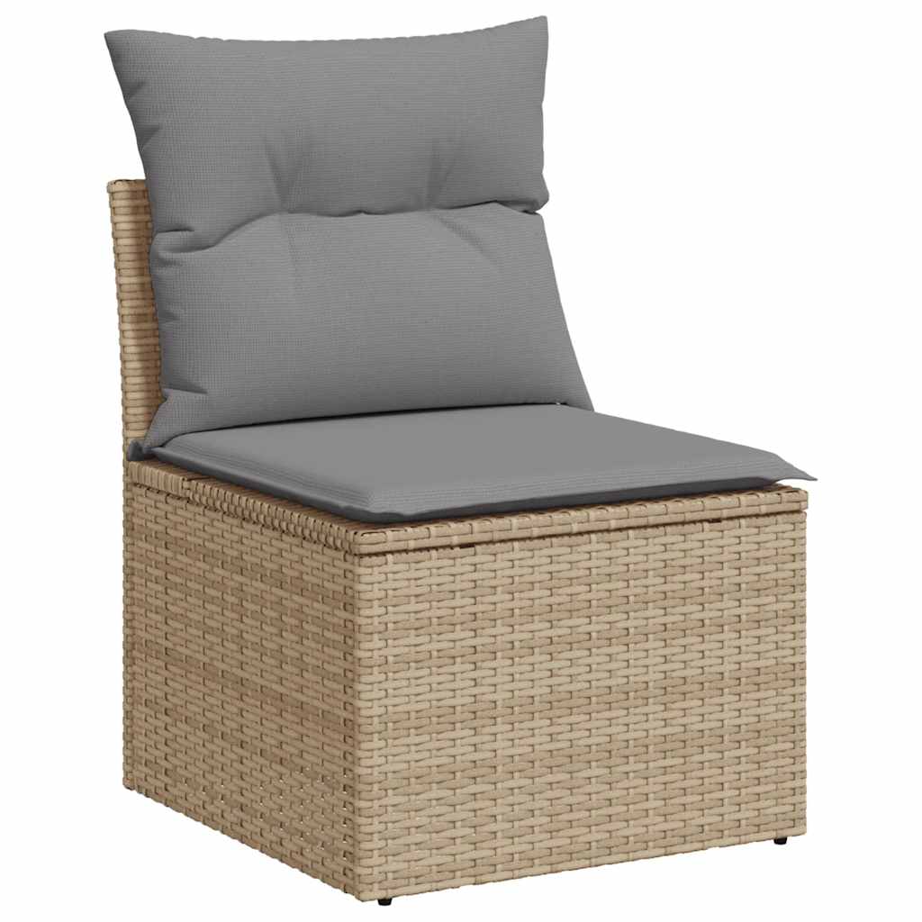 Sofasæt Til Haven 9 Dele Med Hynder Polyrattan Akacietræ Beige