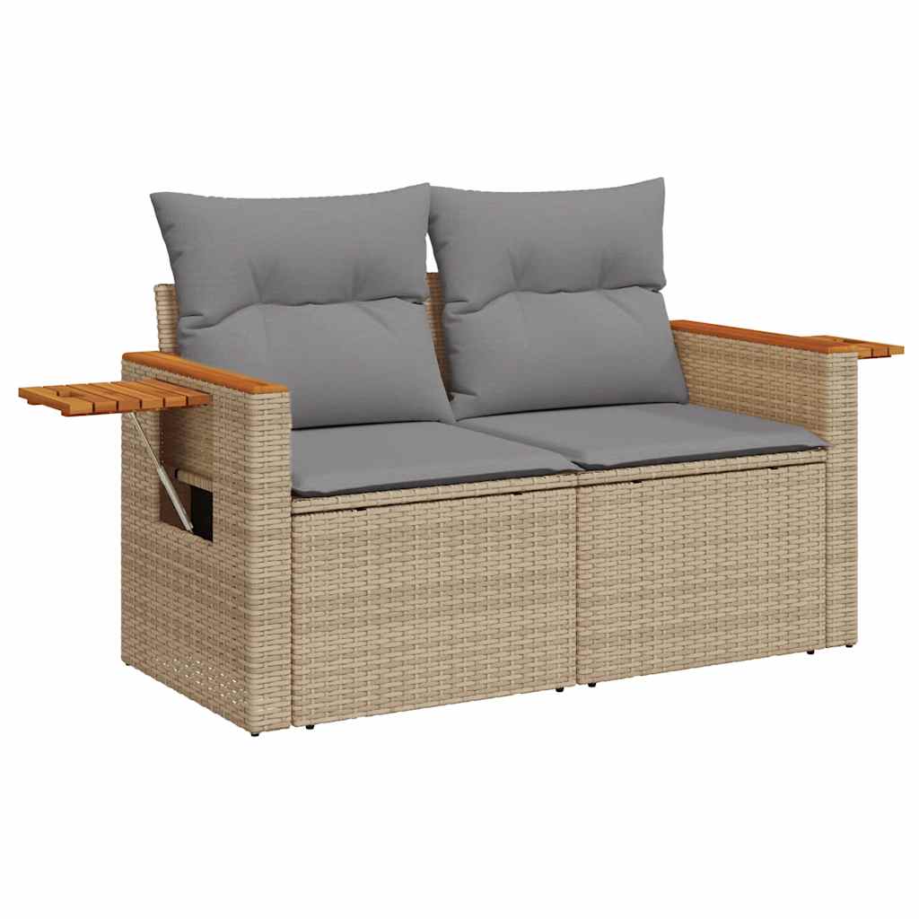 Sofasæt Til Haven 9 Dele Med Hynder Polyrattan Akacietræ Beige