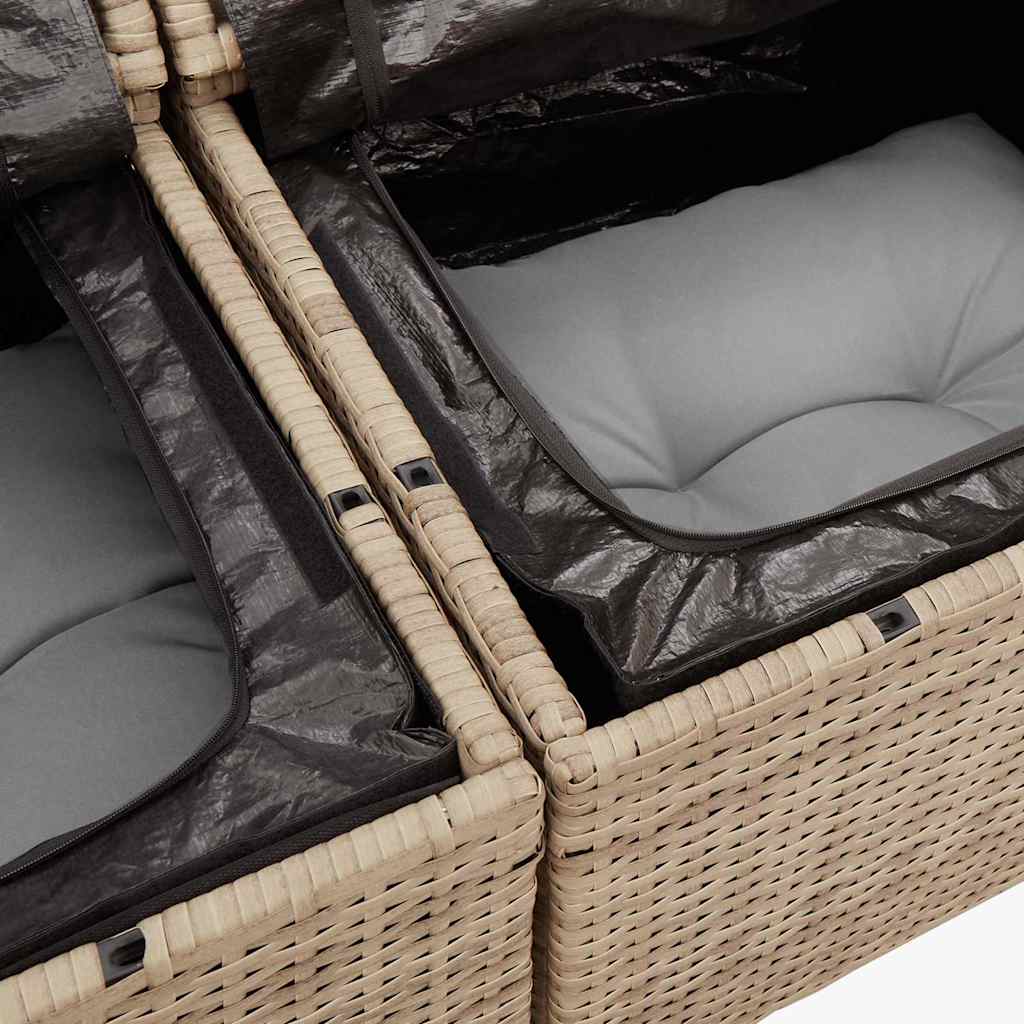 Sofasæt Til Haven 9 Dele Med Hynder Polyrattan Akacietræ Beige