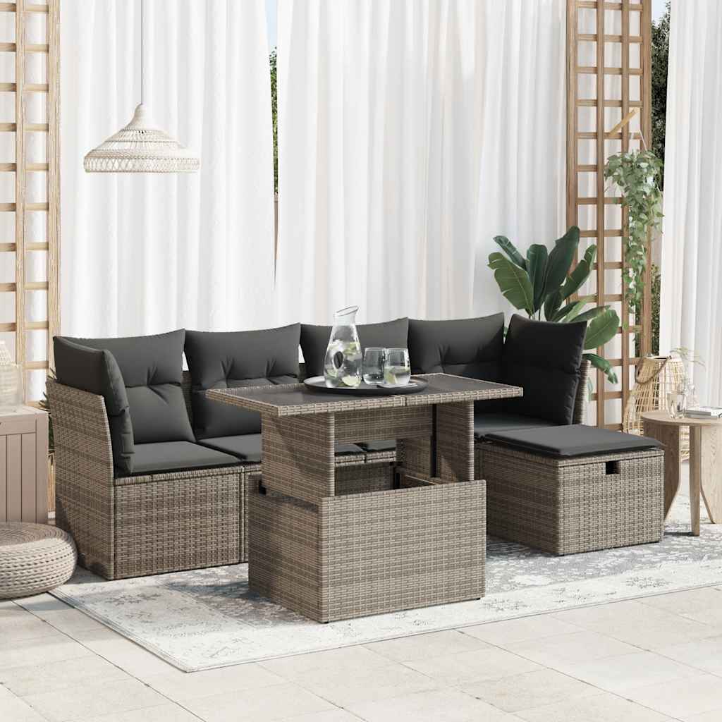 Sofasæt Til Haven 6 Dele Med Hynder Polyrattan
