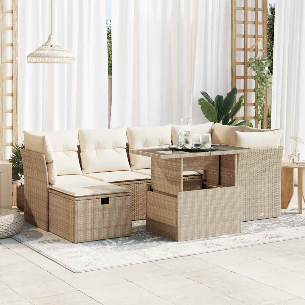 Sofasæt Til Haven 7 Dele Med Hynder Polyrattan
