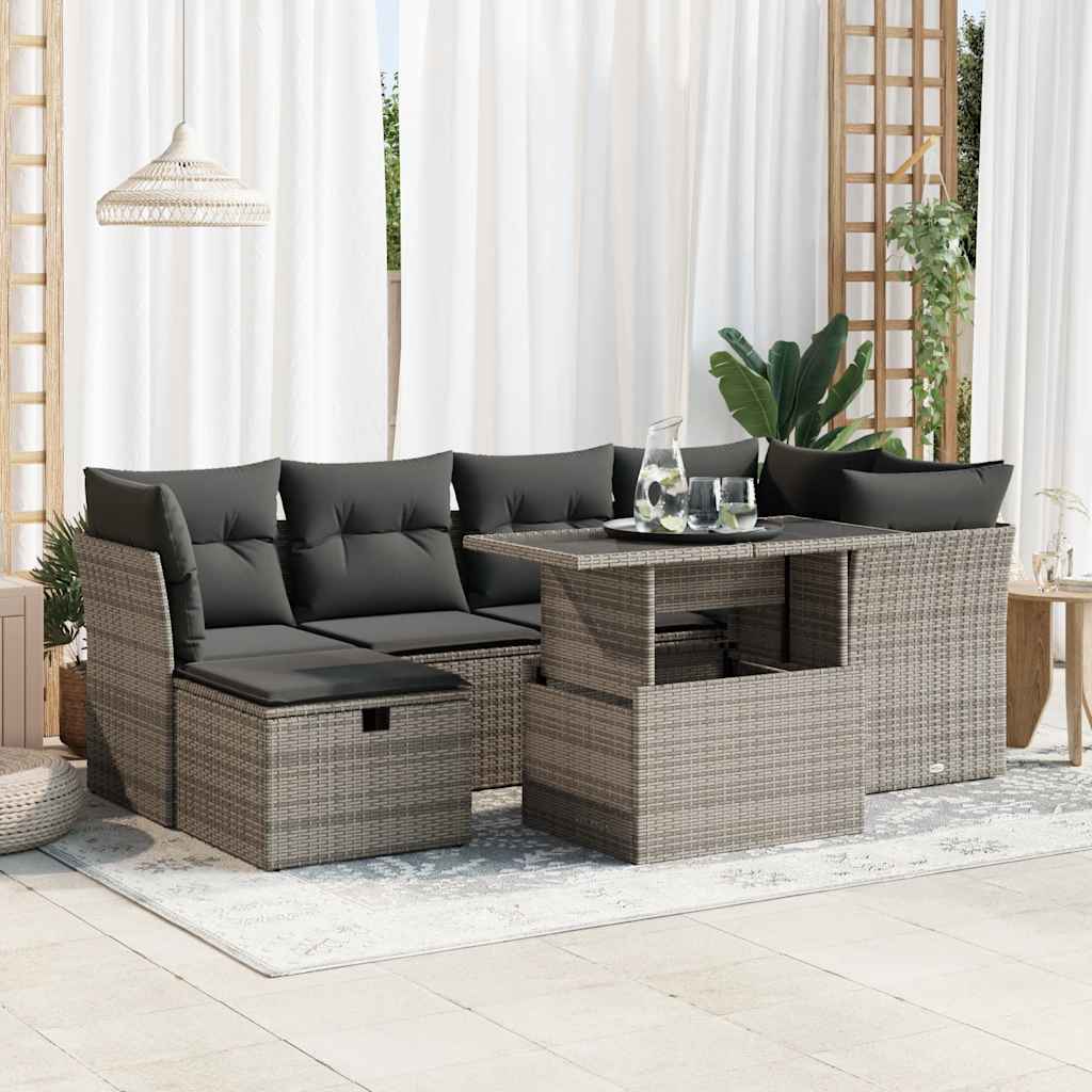 Sofasæt Til Haven 7 Dele Med Hynder Polyrattan