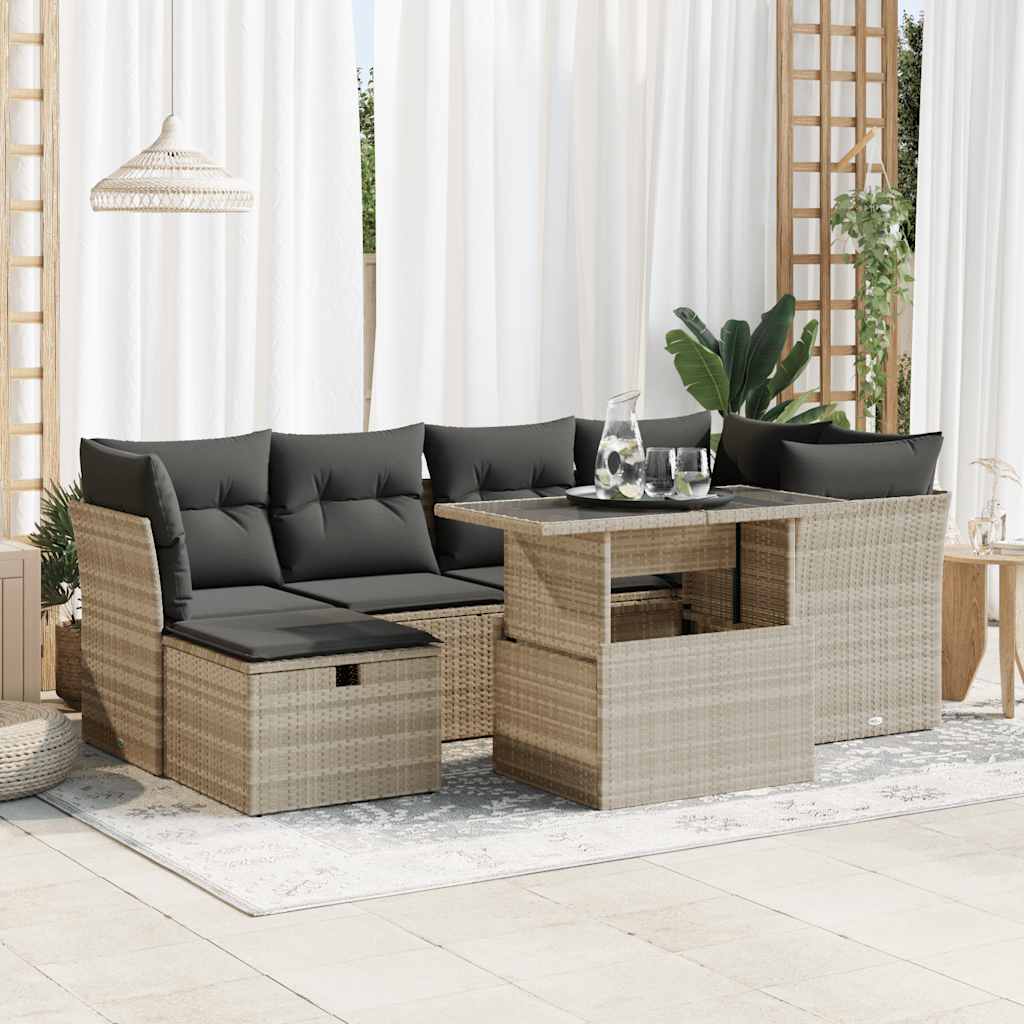 Sofasæt Til Haven 7 Dele Med Hynder Polyrattan