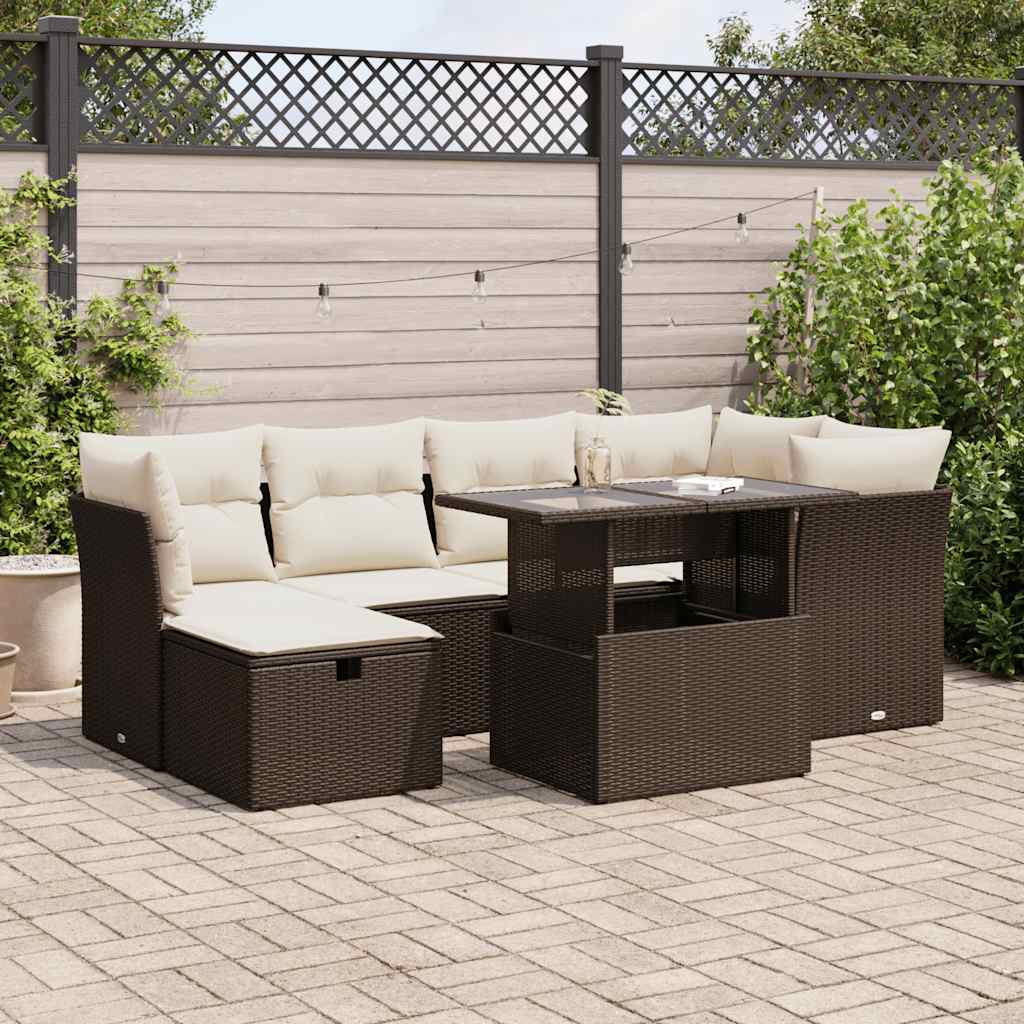 Sofasæt Til Haven 7 Dele Med Hynder Polyrattan