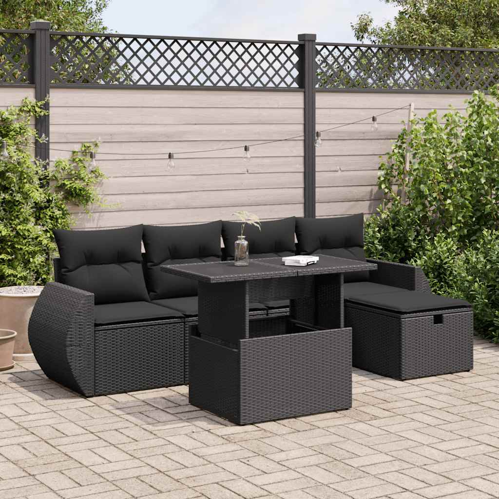 Sofasæt Til Haven 6 Dele Med Hynder Polyrattan Brun