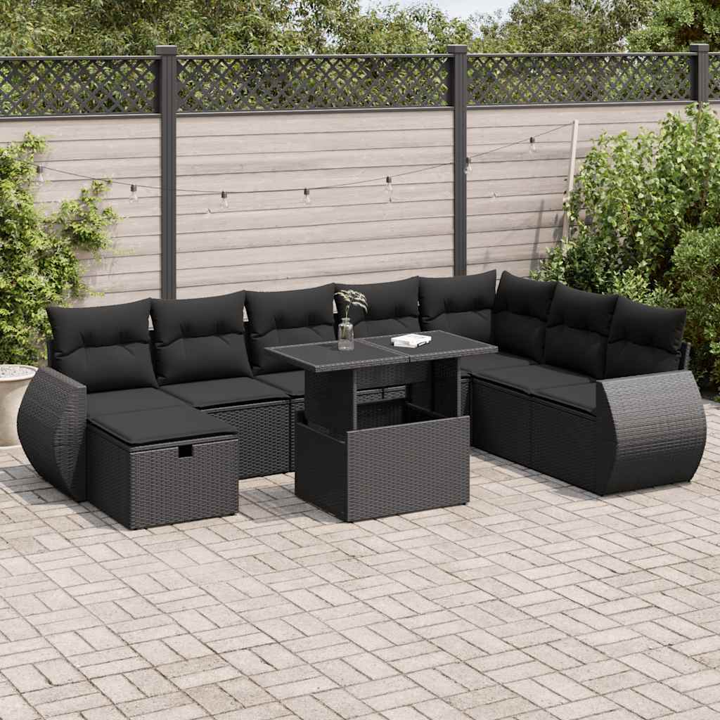 Sofasæt Til Haven 9 Dele Med Hynder Polyrattan Brun