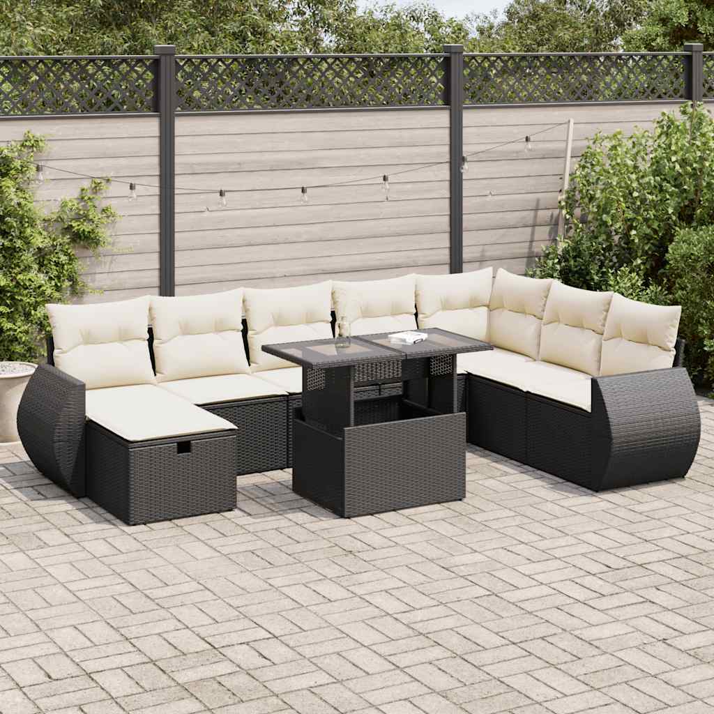 Sofasæt Til Haven 9 Dele Med Hynder Polyrattan Brun