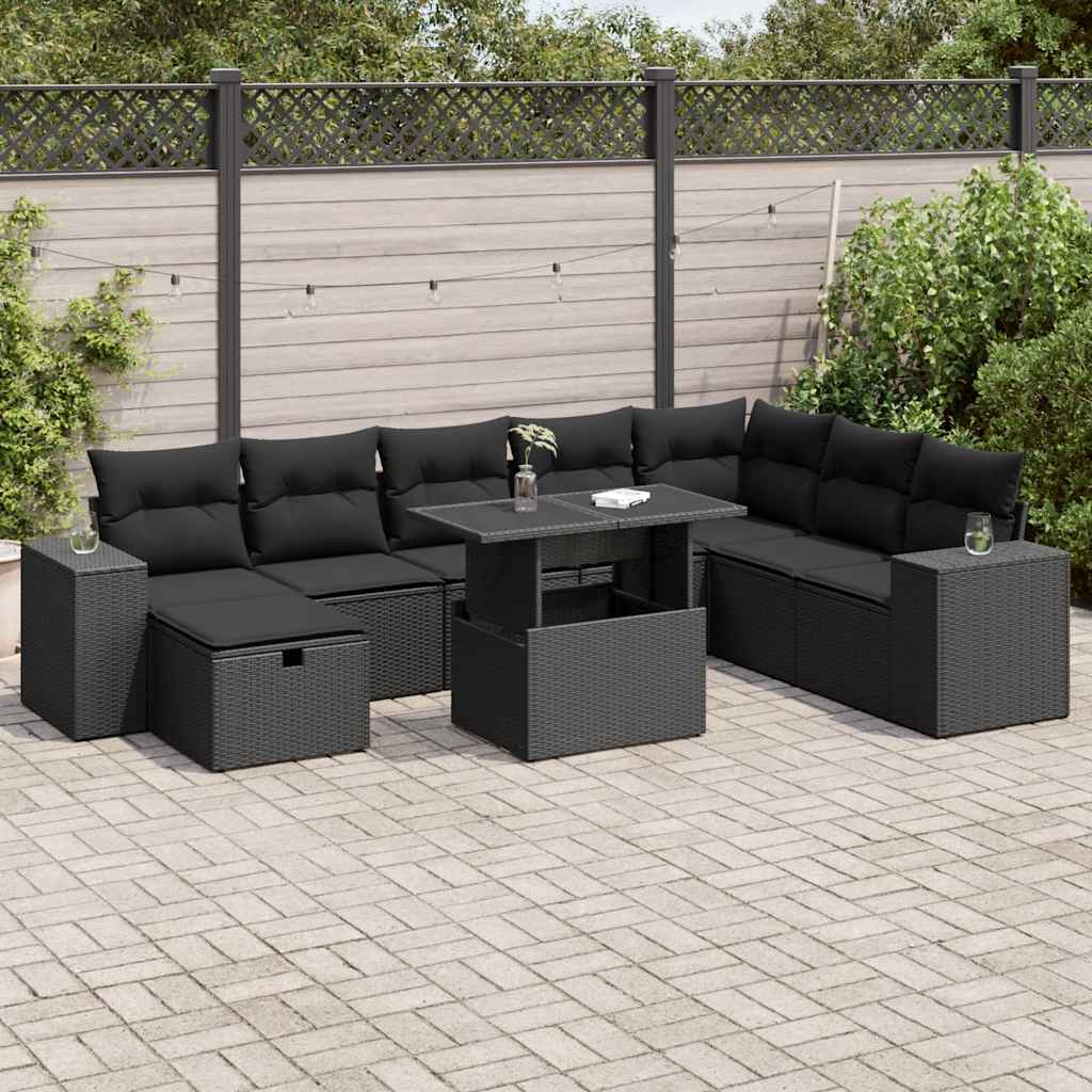 Sofasæt Til Haven 9 Dele Med Hynder Polyrattan Brun