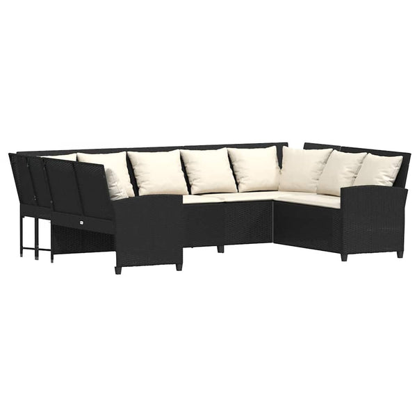 Havesofa Med Hynder Polyrattan Sort