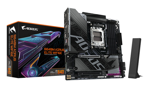 GIGABYTE B840M AORUS ELITE WIFI6E AMD B840 Sokkel AM5 micro ATX