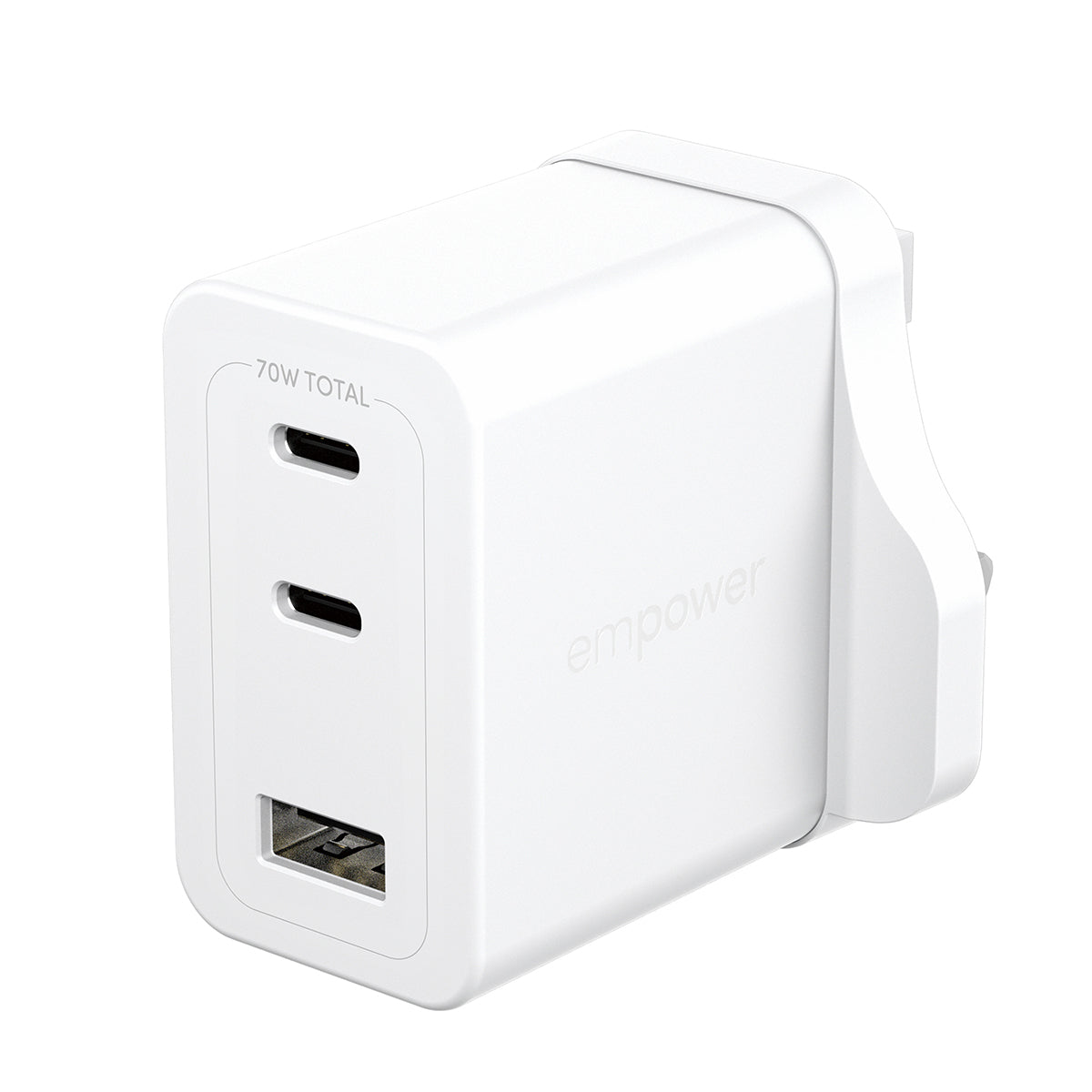 empower by PanzerGlass Turbo UK 70W GaN Adapter 2xUSB-C+USB-A