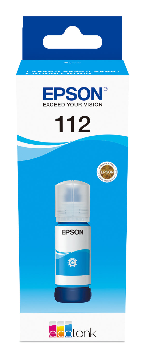 Epson EcoTank 112 Cyan 6000 sider Blækrefill C13T06C24A