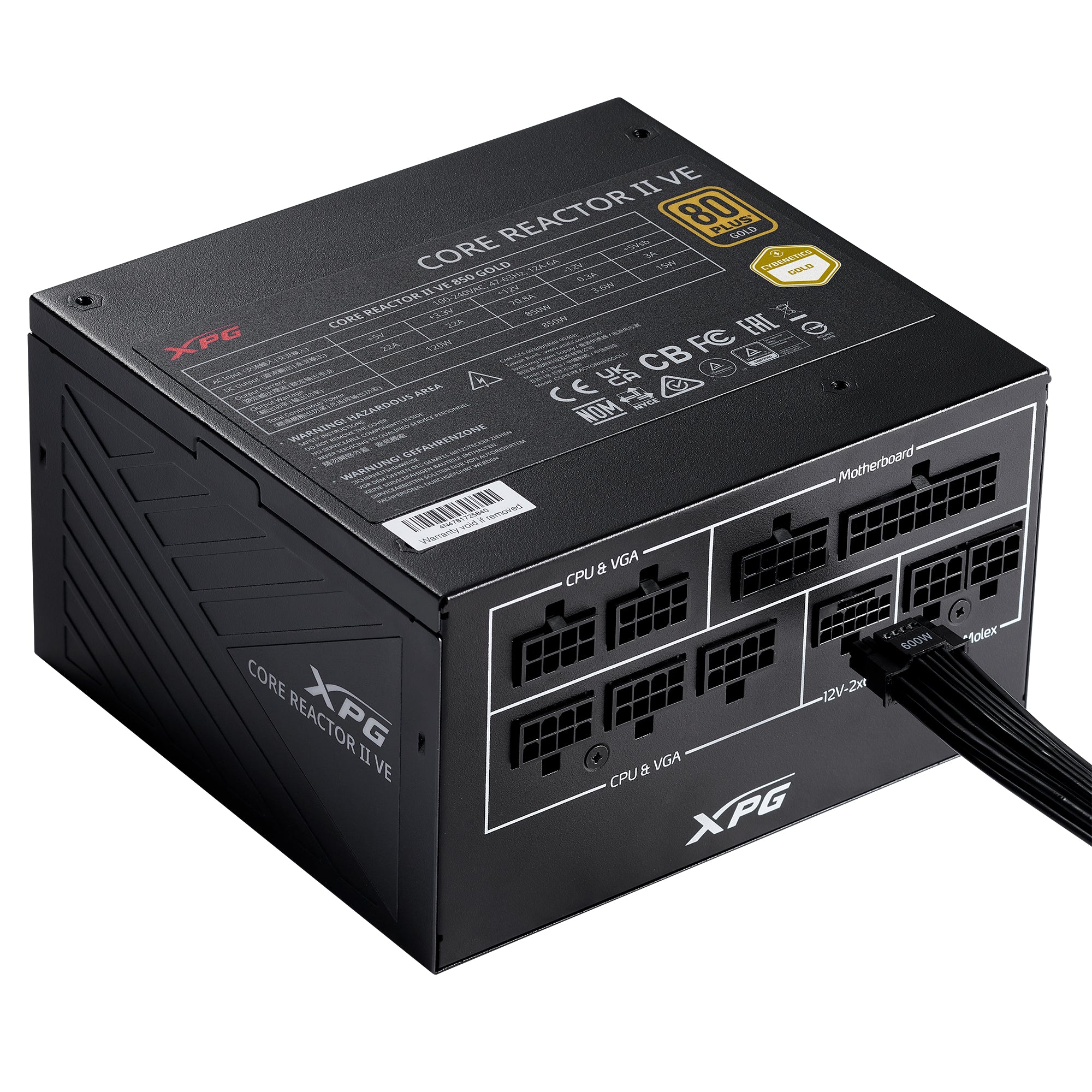 XPG COREREACTOR II VE 750W enhed til strømforsyning 24-pin ATX ATX Sort