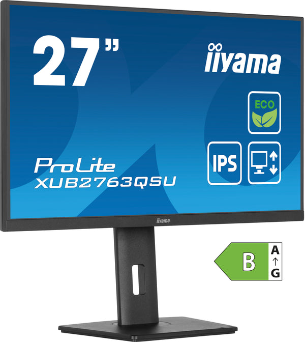 iiyama ProLite XUB2763QSU-B1 27 2560 x 1440 (2K) HDMI DisplayPort 100Hz Pivot Skærm