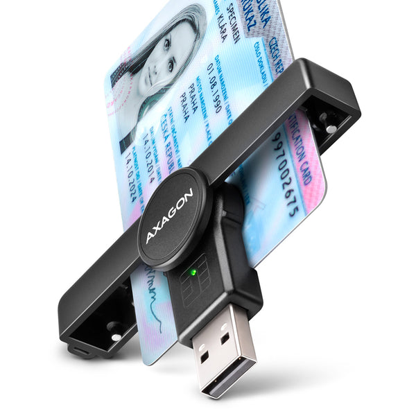 Axagon CRE-SMPA smartcard læser Indendørs USB USB 2.0 Sort