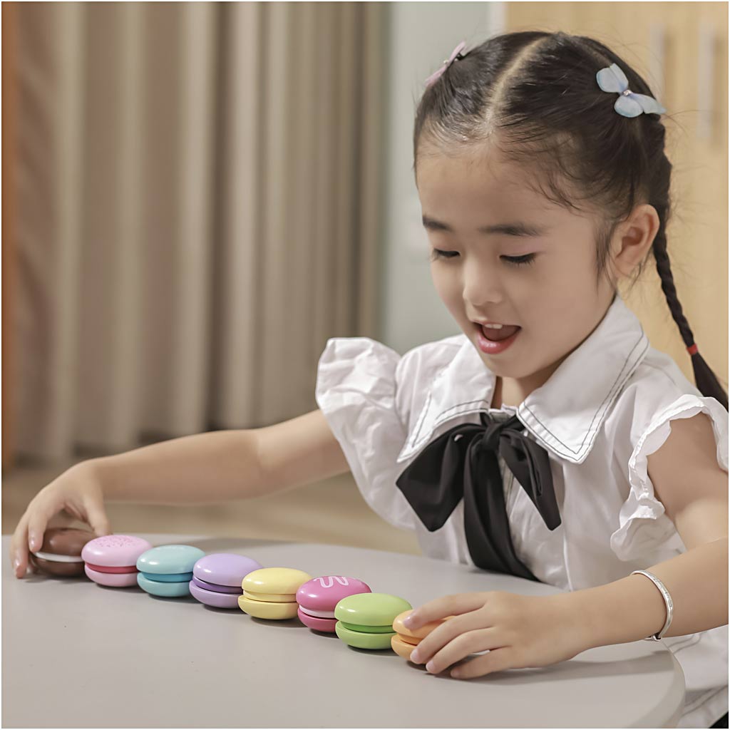 VIGA Macarons i træ, str. 4,5 cm, 8 stk./ 1 pk.
