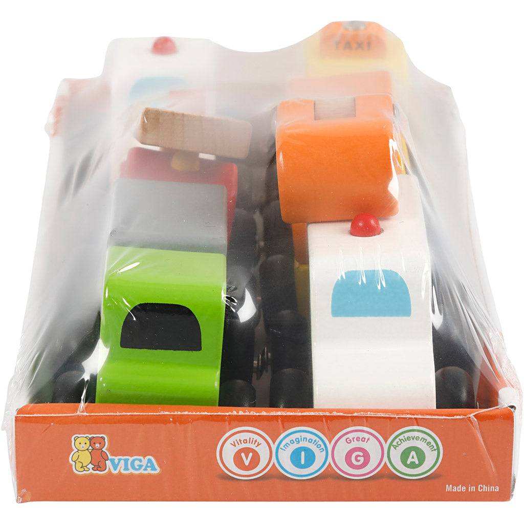 VIGA Minibiler, str. 7-9 cm, 6 dele/ 1 pk.
