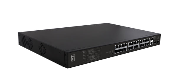 LevelOne FGP-2831 netværksswitch Ikke administreret Fast Ethernet (10/100) Strøm over Ethernet (PoE) 1U Sort