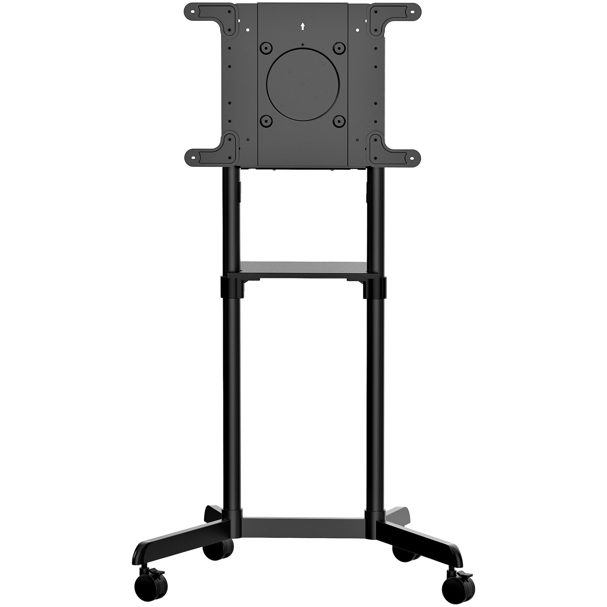 StarTech.com Mobile TV Cart, Portable Rolling TV Stand for 37-70 VESA Display (154lb/70kg), Shelf & Storage Compartment, Rotate/Tilt Display, Universal TV Mount on Casters/Wheels - Mobile TV Stand w/ Casters Vogn med hjul Fladt panel 37-70