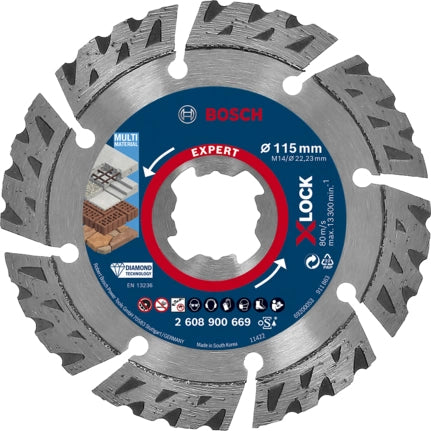 Bosch Expert Multi Material X-Lock Diamantskæreskive Tilfældig kredsløbssliber