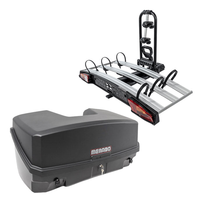 Menabo Mizar Bagageboks 300L Sort + Alcor cykelholder Bundle